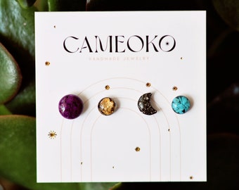 Mismatched Resin Earrings Set, Surgical Steel Posts, Mix and Match