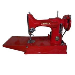 1941 Singer Featherweight 221 | Custom Candy Apple Red | Fully Restored Portable Sewing Machine