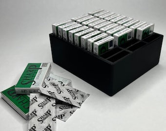 Safety Razor Blade Organizer - 30 Slot Barber Storage