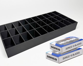 Ten Blade 30-Slot Razor Blade Organizer: Barber Tool Storage