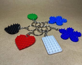 2-Set Spiky Fidget Keychain – Fun, Textured Sensory Toy for Everyday Carry, Spiky Stone