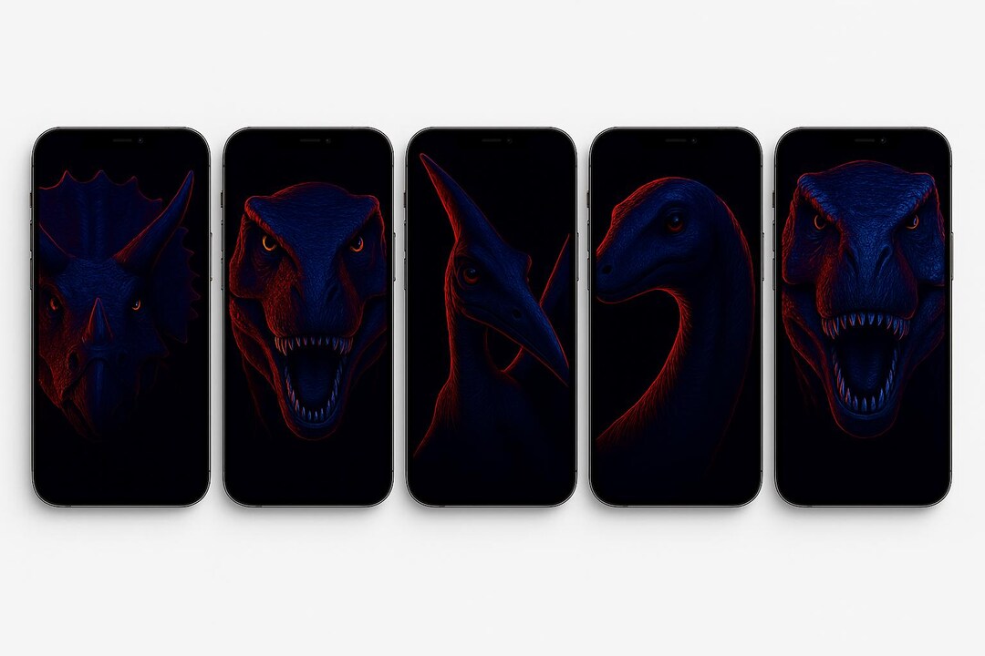 Prehistoric Lock Screen Computer Dinosaur Phone Wallpaper Bundle – T. Rex, Raptor, Triceratops ...