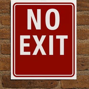 NO EXIT Printable Wall Art – Red Warning Sign Digital Download, Poster for Home, Office Decor – Instant Download