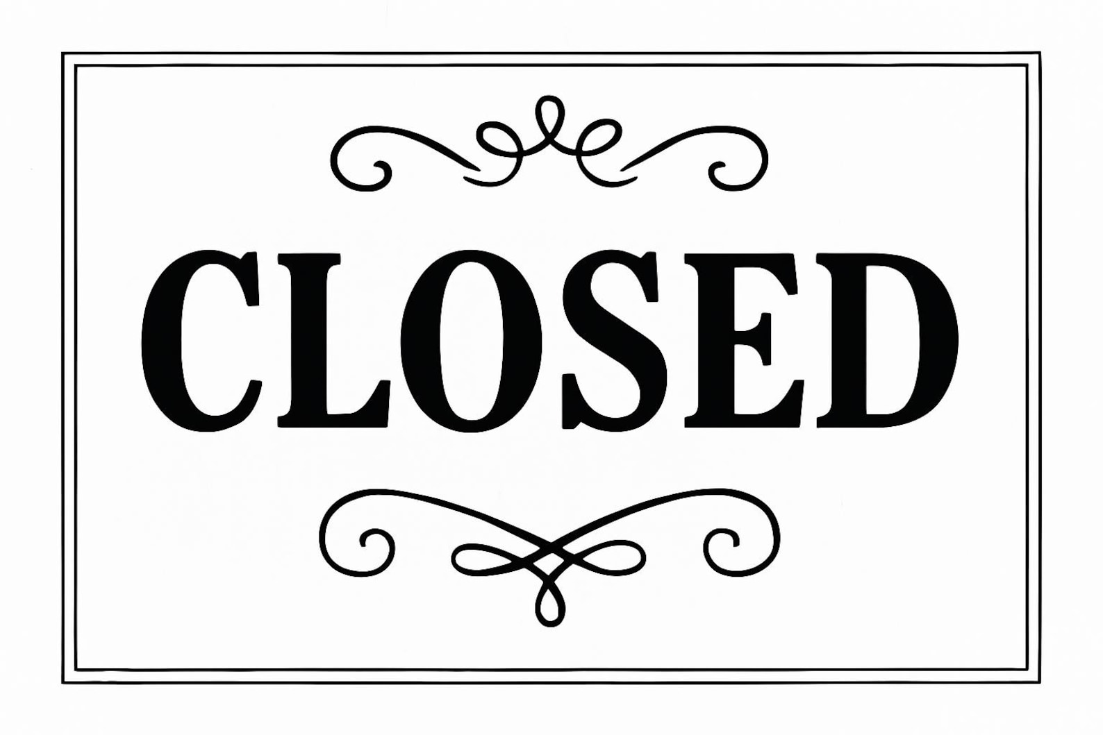 Elegant Closed Sign – A4 Landscape Printable for Shops & Salons - Etsy