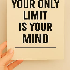 Beige Minimalist Motivational Print: Your Only Limit Is Your Mind (A4 Digital Download