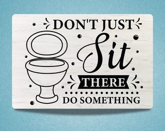 Funny Bathroom Sign: Rustic Metal Loo Decor - UK Humor Gift