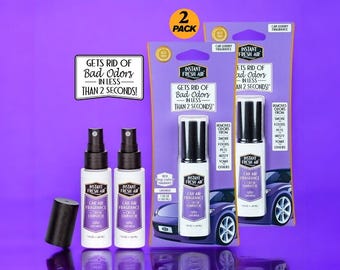 Ambientador para coche de lavanda: Eliminador de olores, aroma duradero (paquete de 2, 1.35 oz)