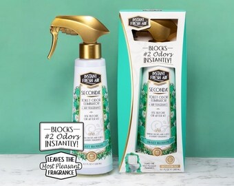 Botella en aerosol para baño, tamaño botella, SECONDA Sweet Blossom • Aire fresco instantáneo • Elimina y bloquea olores n.° 2 • 10,1 oz (200 ml).