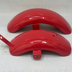 Honda CZ100 CZ 100 Front & Rear Fender Monkey Bike Mud Guard, Honda Mini-Trail CZ100 Front And Rear MudGuard Fender Red.