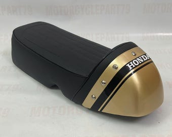 Honda SS50Z SS50 Z Cafe Racer Motorcycle Seat: Copper Cowl, Metal Pan