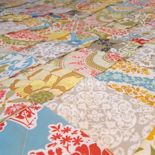 CUSTOM Reversible Rag Quilt Throw - RESERVED for MANDIE