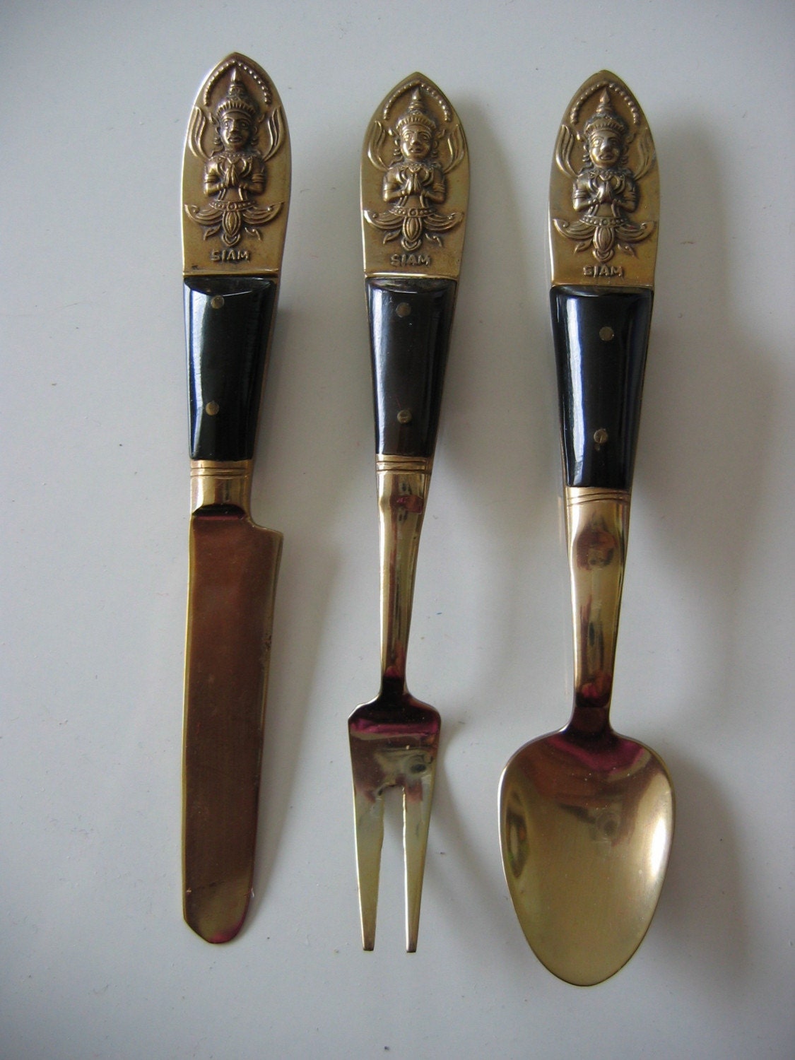 Vintage Nickel Bronze Flatware. SIAM Thailand. Child's Etsy