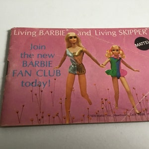 Living Barbie and Living Skipper Booklet, Leaflet. Vintage 1970  by Mattel, Printed in USA