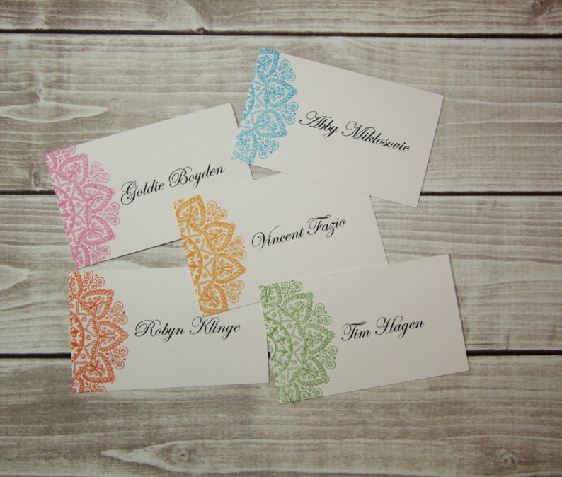 Mehndi Wedding Escort Cards Indian Wedding Place Cards Etsy