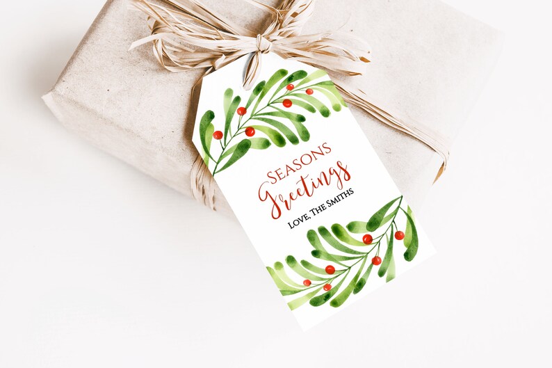 Printable Christmas Gift Tag Pine Editable Gift Tags Digital - Etsy