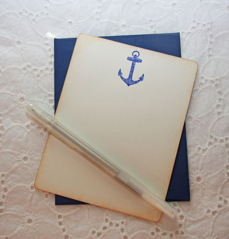 set of 6 SEASHELL Beach Thank You Stationery