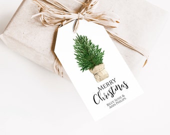 Printable Christmas Gift Tag, Christmas Tree Editable Gift Tags, Digital Christmas Gift Tag, Editable Christmas Tag