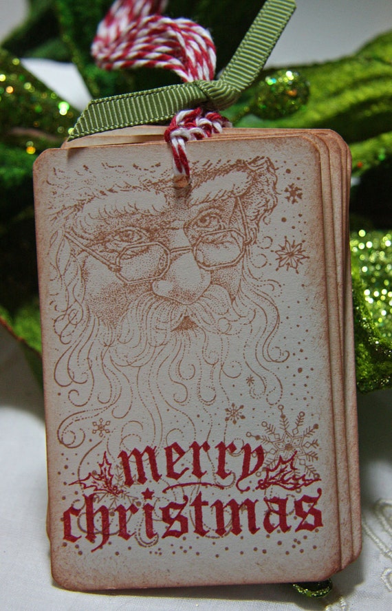 Vintage Santa Christmas Tags, Nostalgic Santa Gift Tags, Christmas Present  Tags
