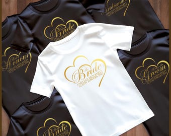 Hen Party Wedding Party T-shirt, Personalized Bride Team T-shirt bachelorette Party Shirts, Customized Wedding Gift for Bridesmaid