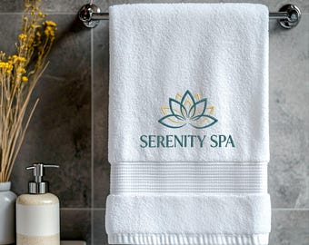 Toallas con logotipo corporativo, toallas con logotipo de empresa, toallas personalizadas para salón, toallas con logotipo a medida, toallas bordadas (Reino Unido), toallas de mano, toallas de baño