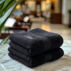 Towel Gift Set, His Hers Pack Of 2 100% Egyptian Cotton Hand Towel/ Bath Towel Set, Wedding Anniversary Gifts, Couple Customized Towel Gift