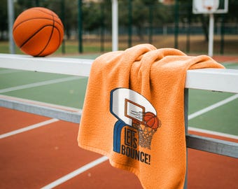 Personalised Basketball Towel – Custom Embroidered Name or Text with Basketball Design – Sports Towel for Basketball Players