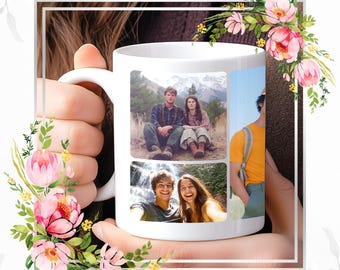 Caneca de cerâmica personalizada com foto, melhor presente para amantes de café, caneca sob medida, caneca de colagem de fotos personalizada, presentes para ele ou para ela, caneca de foto presente