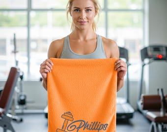 Toalla de entrenamiento personalizada – Nombre y texto bordados a medida – Toalla de algodón para gimnasio y fitness