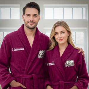 Customised God is Good Bathrobe – Personalised Embroidery Name & Text– Inspirational Spiritual Christian Robe