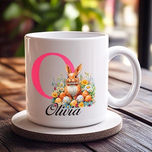 Personalized Children&#39;s Easter Mug, Bunny Coffee Mug, Easter Gifts, Custom Easter Kids Coffee Mug, Mug for him or her, Easter Kids Gift