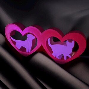 Decorative Object with Hearts and Animal Shapes in PLA