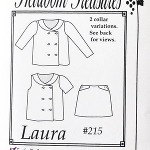 Maja&#39;s Heirlooms &quot;Laura&quot; 215, Double Breasted Jacket and Skirt Pattern for Girls, Coat Pattern for Girls