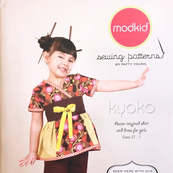Kyoko Asian Inspired Skirt and Shirt Sewing Pattern from Modkid, Asian Style Sewing Pattern for Girls