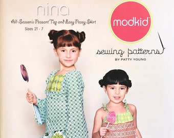 Girls' Peasant Top and Skirt Sewing Pattern, Sizes 2T-7