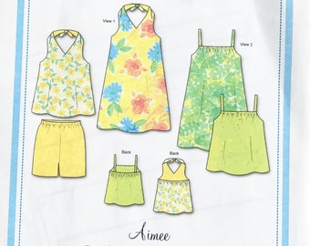 Patrón de costura para vestido de verano de niña: Aimee, Bonnie Blue Designs