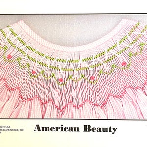 American Beauty Smocking Plate, Bishop Design by Crosseyed Cricket