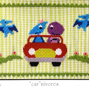Assiette à smocks dinosaure par Little Memories, « Car » Nivores