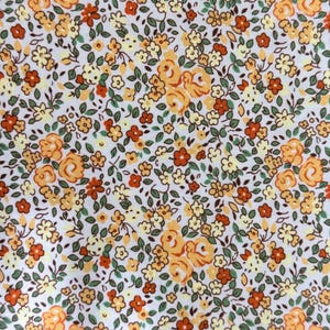 Fabric Finders Orange Floral Cotton Fabric , #2337, Orange Floral, Cotton Floral Fabric, Fabric by the Yard, Floral Fabric