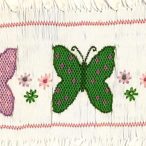 Butterfly Smocked Inset: Pastel Colors, Ready to Use (12x3”)