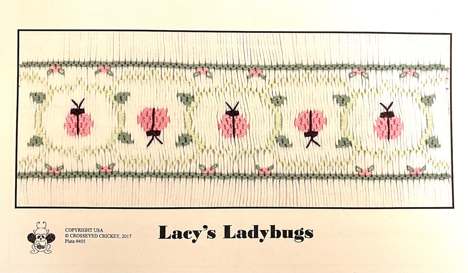 Lacy Ladybug Smocking Plate “lacy’s Ladybugs” by Crosseyed Cricket, Ladybug Smocking ...