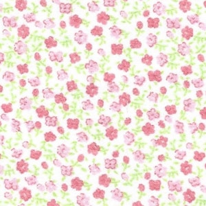 Pink and Green Floral Cotton Challis Fabric, Fabric Finders, sold by the yard #2421, Cotton Challis Floral Fabric, Girl Fabric