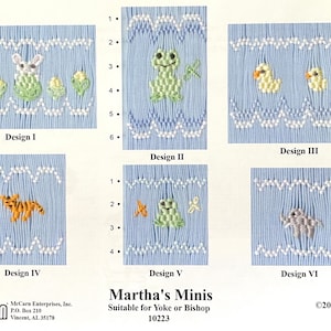 Smocking plate Martha’s Minis by  Ellen McCarn, Baby Smocking, Tiny Smocking