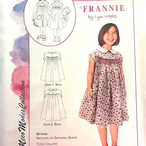 Girls' Smocked Pocket Dress Sewing Pattern: Frannie, Sizes 6 Months to 8 Years
