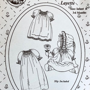 The Old Fashioned Baby, Baby's Smocked Layette by Jeannie Baumeister, Smocked Dress and Bonnet Pattern, Smocked Daygown Pattern