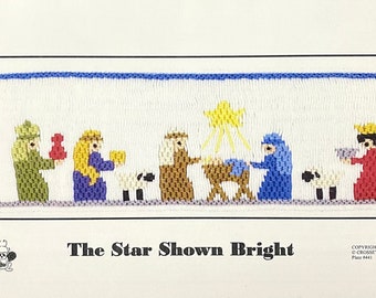 Nativity Smocking Plate: "The Star Shown Bright" Christmas Pattern