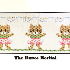 Smocking plate by crosseyed cricket &quot;The Dance Recital&quot;, Kitten Smocking