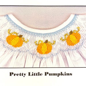 Smocking Plate Pretty Little Pumpkins by Crosseyed Cricket, Pumpkin Smocking Plate, pumpkin Smocking, Fall Smocking