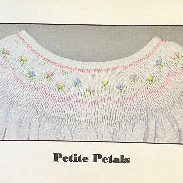Smocking plate by Crosseyed Crickets "Petite Petals”, Simple Bishop Smocking, Flowers Bishop Smocking