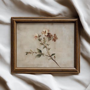Vintage Wildflower Art Print | Neutral Floral Decor | Rustic Botanical Wall Art | Printable Digital Download | Farmhouse Style Flower