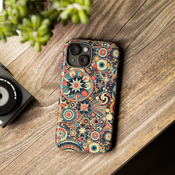 Groovy Colorful Phone Case Abstract iPhone Samsung Galaxy Google Pixel Gift for Mom